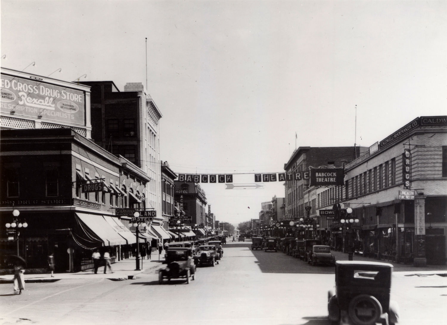 North Broadway looking south at Second Avenue North, 1930s